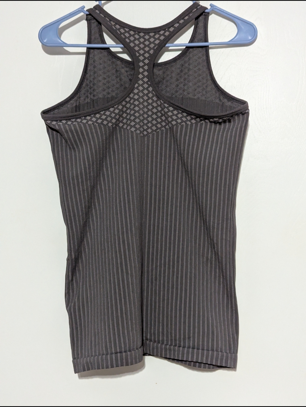 Athleta Black Ribbed Racerback Tank with Mesh Yoke - Picture 4 of 5